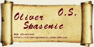Oliver Spasenić vizit kartica